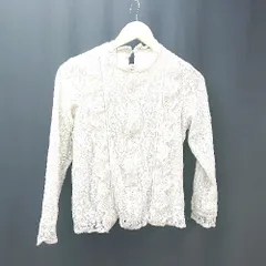 ◇ PAGEBOY カジュアル 総レース 裏地あり 長袖 カットソー サイズF クリーム レディース E  【1308160026465】