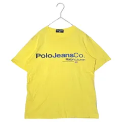 POLO JEANS(ポロジーンズラルフローレン) 90's Front Logo Crew Neck T-Shirt フロント ロゴ クルーネック Tシャツ チビT XS程度 イエロー ナイガイ製