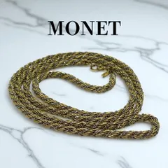 MONET ヴィンテージ ロープチェーン ネックレス ゴールド×シルバー