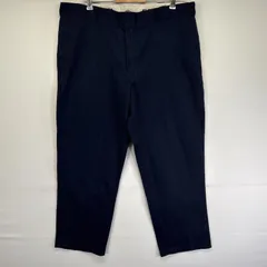 古着 ディッキーズ Dickies ワークパンツ ストレート 874 チノパン ジッパーフライ 作業着 センタープレス w42 L30  ネイビー メンズ