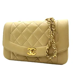 【K1058】CHANEL(シャネル)/ダイアナバッグ22/ラムスキン/ベージュ/2番台