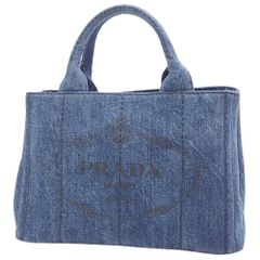 PRADA(プラダ) CANAPA カナパ ハンドバッグ トートバッグ デニム DENIM AVIO ブルー青 ゴールド金具 BN2439 レディース 40802074717【中古】【アラモード】