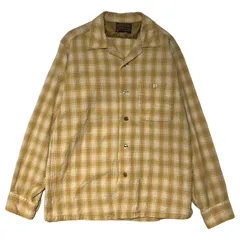 PENDLETON(ペンドルトン) 60's ~ 70's  open collar wool check shirt オープンカラー ウール チェック シャツ M ベージュ×アイボリー  ヴィンテージ 開襟 オンブレ SIR PENDLETON