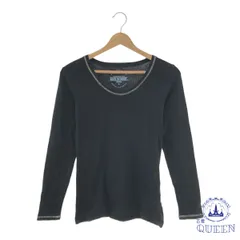 ☆美品☆ BACK NUMBER バックナンバー トップス Tシャツ カットソー 長袖 Ｕネック ライン レディース ブラック M 901-9198 送料無料 古着