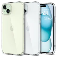 【17年社歴の技術力】Spigen iPhone 15 ケース クリア 耐衝撃 米軍MIL規格取得 ストラップホール 黄変抑制 透明 TPU バンパーケース 2重構造 レンズ保護 擦り傷防止 ワイヤレス充電対応 ウルトラ・ハイブリッド ACS06793 (