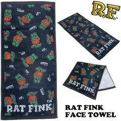 쥐 핑크 페이스 타올 패턴 RAT FINK 타월 약 34cm × 80cm 면 100 % 미국 핫 로드