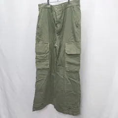 ◇ Θ CLEL 無地 カーゴパンツ サイズM ダークグリーン系 メンズ E  【1505130002973】