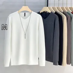 [M]秋冬 コーデ メンズ  服 シンプル ファッション オシャレ 大人 かっこいい 大きいサイズ ストリート 紳士服  Vネック セーター レイヤリング シャツ ウール ニット 