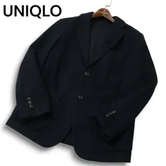 UNIQLO ユニクロ 秋冬 ウールブレンド★ ニット テーラード ジャケット Sz.S メンズ 紺 ネイビー