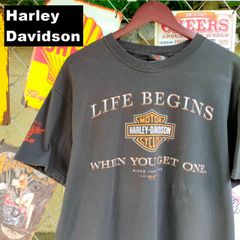 Harley-Davidson ハーレーダビッドソン USA製 Tシャツ L “LIFE BEGINS WHEN YOU GET ONE.”  黒 ブラック 10654