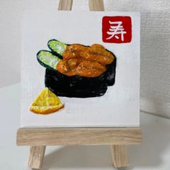 盛り盛りうに軍艦 食品サンプル アクリル絵画