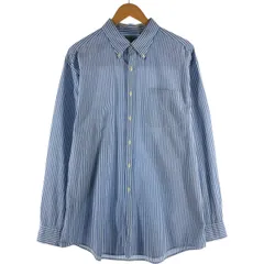 古着 90~00年代 エルエルビーン L.L.Bean ストライプ柄 シアサッカー 長袖 ボタンダウンストライプシャツ メンズL相当/eaa528100