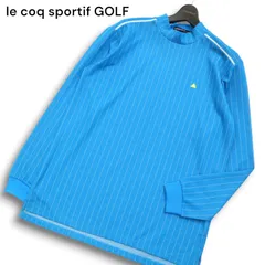 le coq sportif GOLF ルコック スポルティフ ゴルフ 通年 ストライプ 長袖 モックネック シャツ Sz.LL メンズ 大きいサイズ