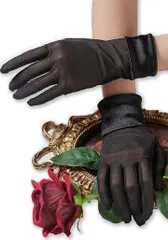 BAERU 手袋 レース 喪服専用手袋 薄手 レディース スマホ対応 ブラックフォーマル 喪服用 グローブ タッチパネル対応(ブラック,  Free Size)