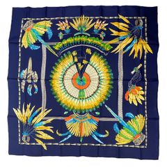 1508 Hermès HERMES エルメス カレ90 BRAZIL ブラジル シルク スカーフ