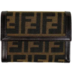 未使用品 フェンディ ズッカ柄 三つ折り財布 コンパクト