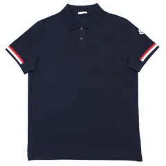 値下げしました！極美品 ！MONCLER 半袖ポロ 鹿の子 XLネックロゴ MONCLER (モンクレール) ワンポイント 半袖 ポロシャツ メンズ S M L