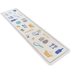 【在庫セール】(台所マット 日本製 ブルー 約45cm×180cm キッチンマット すべり止め) ビストロ オカ(OKA)