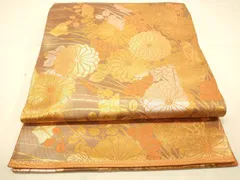 西陣服部織物正絹六通柄袋帯 手織純金箔こはく錦 蜀甲錦文様　新品 パールトン加工 服部織物】 特選西陣手織袋帯 ≪こはく錦・本金箔