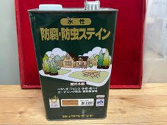 特価品  ロックペイント　水性　防腐・防虫ステイン　パイン（木部保護塗料、着色・ツヤなし）4L　屋外木部　アウトレット品