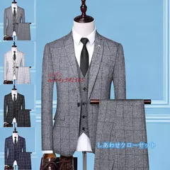 スーツ メンズ おしゃれ スーツセットアップ 3ピーススーツ ビジネススーツ 洗える 通勤 フォーマルスーツ カジュアルスーツ 紳士服 チェック柄 スリム 結婚式 ant4y341365