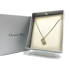 Christian Dior クリスチャン　ディオール　ネックレス　チョーカー　ロゴチャーム　シルバー　タグ