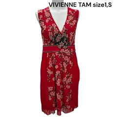 【美品】【VIVIENNE TAM】花柄　パワーネット　チュニック　ワンピース ヴィヴィアンタム ビンテージ パワーネットノースリーブ