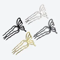 髪ピン 髪飾り 髪留め ヘアアクセサリー シンプルさ 蝶々風 おしゃれ まとめ髪 ヘアサイドコーム お団子 和装 夜会巻きコーム 結婚式 宴会 harukita 普段使い 4本セット