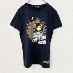 古着 used　ANGRY BIRDS　STARS WARS　半袖キャラクタープリントTシャツ　ボム　クルーネック　黒　Sサイズ
