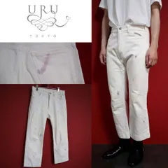 【極希少】URU 19SS ペンキ加工 デニム アンクル丈 ホワイトジーンズのサムネイル