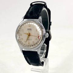 Oris オリス ポインターデイト 302-7285B レザー/手巻き ホワイト文字盤 メンズ腕時計 稼動品【OE-974】