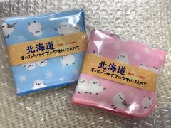 シマエナガ　北海道限定◆手のひらサイズ　タオルハンカチ　２色セット