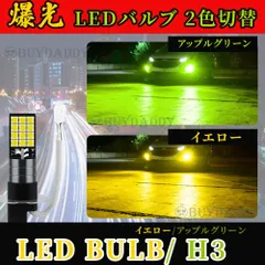 2色切替式 イエロー ライムグリーン LED フォグランプ H3