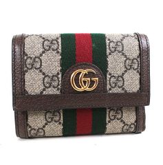 グッチ 三つ折り財布　GGマーモント　ブラウン　茶　極美品　GUCCI　r309