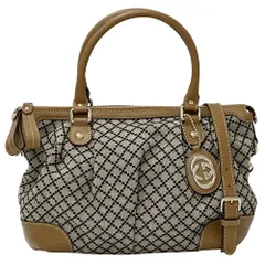 美品◇グッチ ニューブリット トートバッグ GGキャンバス レザー ベージュ 鞄 GUCCI グッチ GGキャンバス レザー×キャンバス トートバッグ