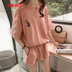 【新商品が大人気です！】ルームウェア パジャマ レディース セットアップ 上下セット 寝巻 部屋着 半袖 Tシャツ ショートパンツ ヨガ ジム ラフ スポーツ ゆったり おしゃれ カジュアル 可愛い 春 夏 秋 韓国 ナイトウェア