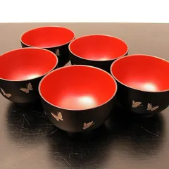 漆器 椀 8個セット 蝶と花の金箔装飾 漆器 椀 8個セット 蝶と花の金箔装飾 Amazon.co.jp: HANAE MORI