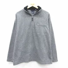 L/古着 ギャップ GAP 長袖 ハーフジップ フリース ジャケット メンズ 00s グレー 霜降り 25sep13 中古 アウター