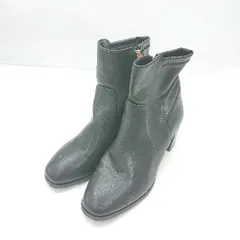 ■ ⊇ Oriental Traffic 太ヒール サイドジップ ミドル丈 ヒールブーツ サイズM ブラック レディース E  【1502060027342】