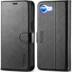 【特価商品】(2025年発売 あいふぉん16eカバー PU合皮 TPU素材 全面保護 6.1インチ 耐衝撃 [RFIDブロッキング] 横置きスタンド機能 カード収納 手帳ケース アイフォン16e アイフォーン16e対応）ブラック 手帳型 ケース 対応 16e