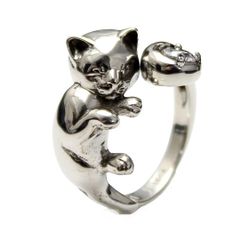 ANNA SUI アナスイ 黒猫 蝶モチーフ リング キャット 猫 指輪 - メルカリ