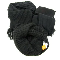 プレゼントイン/オレンジ他 スヌード マフラー 5点セット 未使用有 ブラック まとめて 大量 メンズ レディース 【中古】