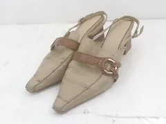 ◇ RANDA ランダ ポインテッドトゥ バックストラップ ミュール サンダル サイズLL ベージュ系 レディース E  【1303140018140】