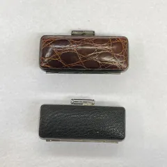ワニ皮　牛皮極上モミ　印鑑ケース　寸二(36ｍｍ)　15ｍｍ用　レトロ　K1
