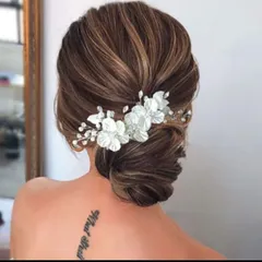 お花 ホワイト フォーマル ヘアアクセサリー 結婚式 洋装 パール ヘアピン