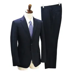 パーソンズ 2つボタン シングルスーツ YA5 M ダークネイビー シャドーストライプ ノータック WASHABLE 春夏 24112051 5NJ009 【送料無料】【中古】【メンズビジネス】202510