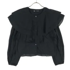 美品 ZARA ザラ 長袖 コットンシャツ S ブラック レディース 古着