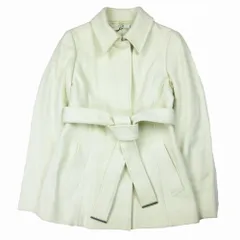 13AW 23区 オンワード アンゴラ混 ステンカラー コート ジャケット ブルゾン アウター 上着 38 M 白 クリーム ur96 【中古】