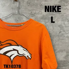 NIKE ナイキ オレンジ Tシャツ 半袖 L メンズ コットン 馬 ビッグプリント アニマル クルーネック レギュラー USA 海外輸入 古着 TK10378