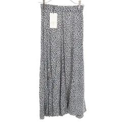 未使用 ZARA ザラ 花柄 マキシ丈 フレアスカート XS ネイビー系 レディース 古着